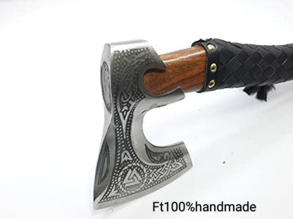 custom handmade carbon steel axe hatchets head axe with leather sheath gift for him