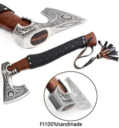 custom handmade carbon steel axe hatchets head axe with leather sheath gift for him